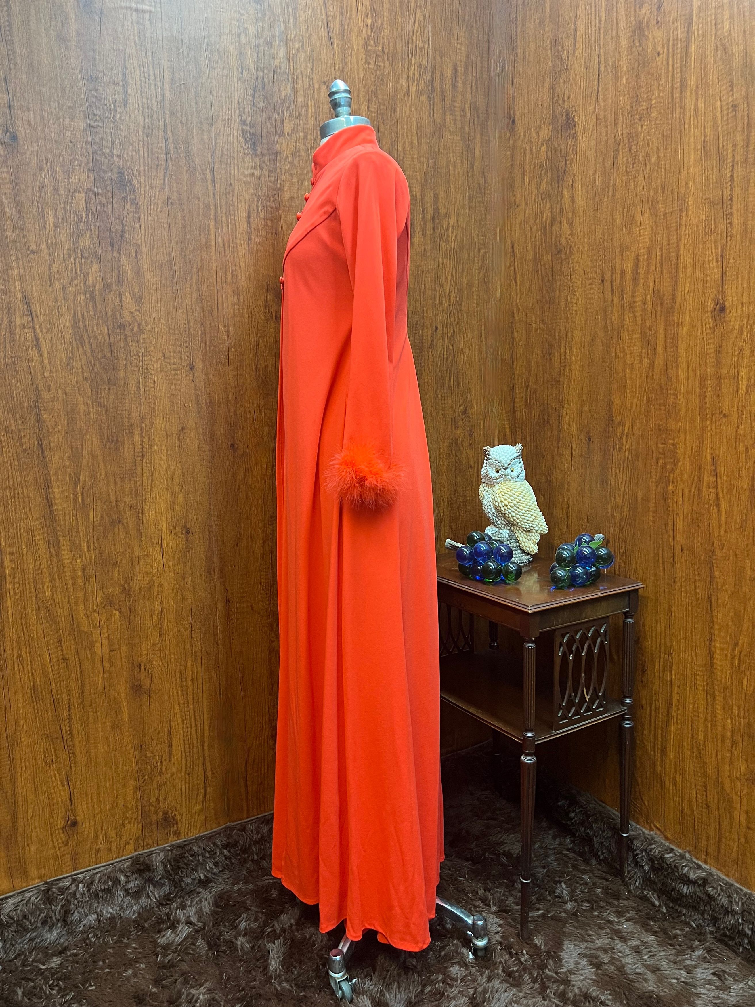 Vintage Vintage 1970s Maxi Tank Dress and Feather Trim Jacket Set Size S / US 4 / IT 40 - 6 Thumbnail