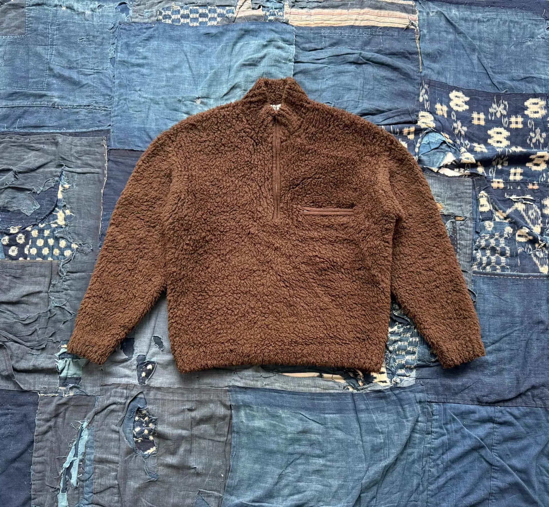 Auralee AURALEE 24AW Boa Knit PO HZ Merino Lamb Fleece Brn 3 Size US L / EU 52-54 / 3 - 1 Thumbnail