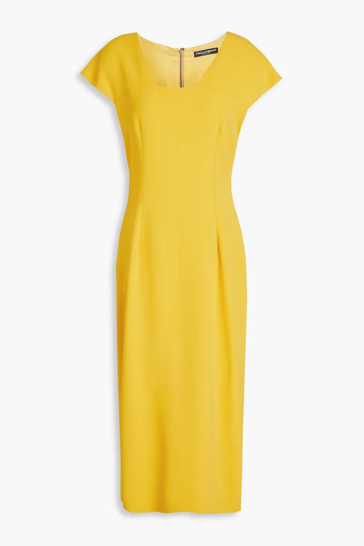 Dolce & Gabbana o1y0825 Midi Dress in Yellow Size XS / US 0-2 / IT 36-38 - 1 Thumbnail