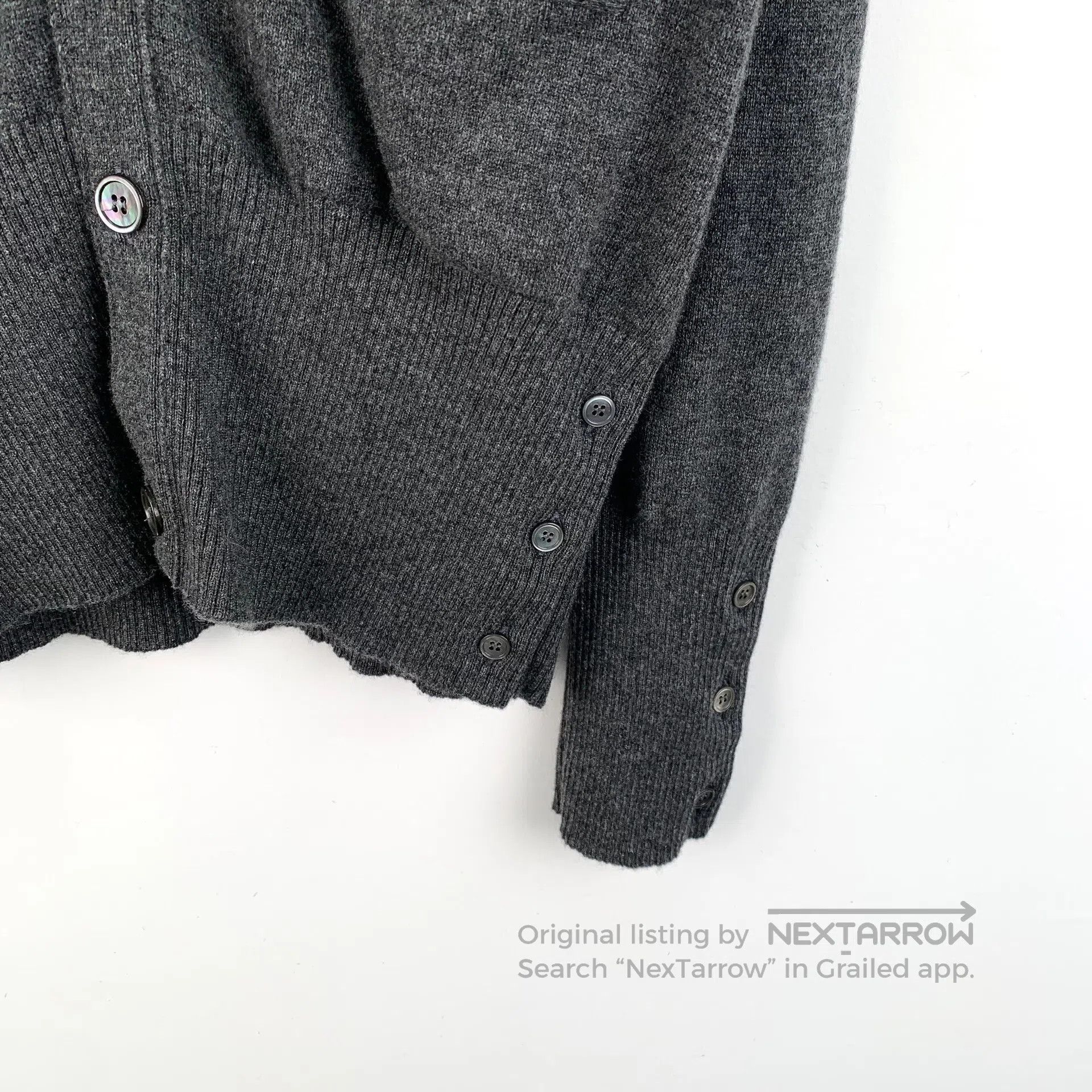 Thom Browne Thom Browne Dark Gray Classic Four Bar Cashmere V-neck Sin Size US L / EU 52-54 / 3 - 5 Thumbnail
