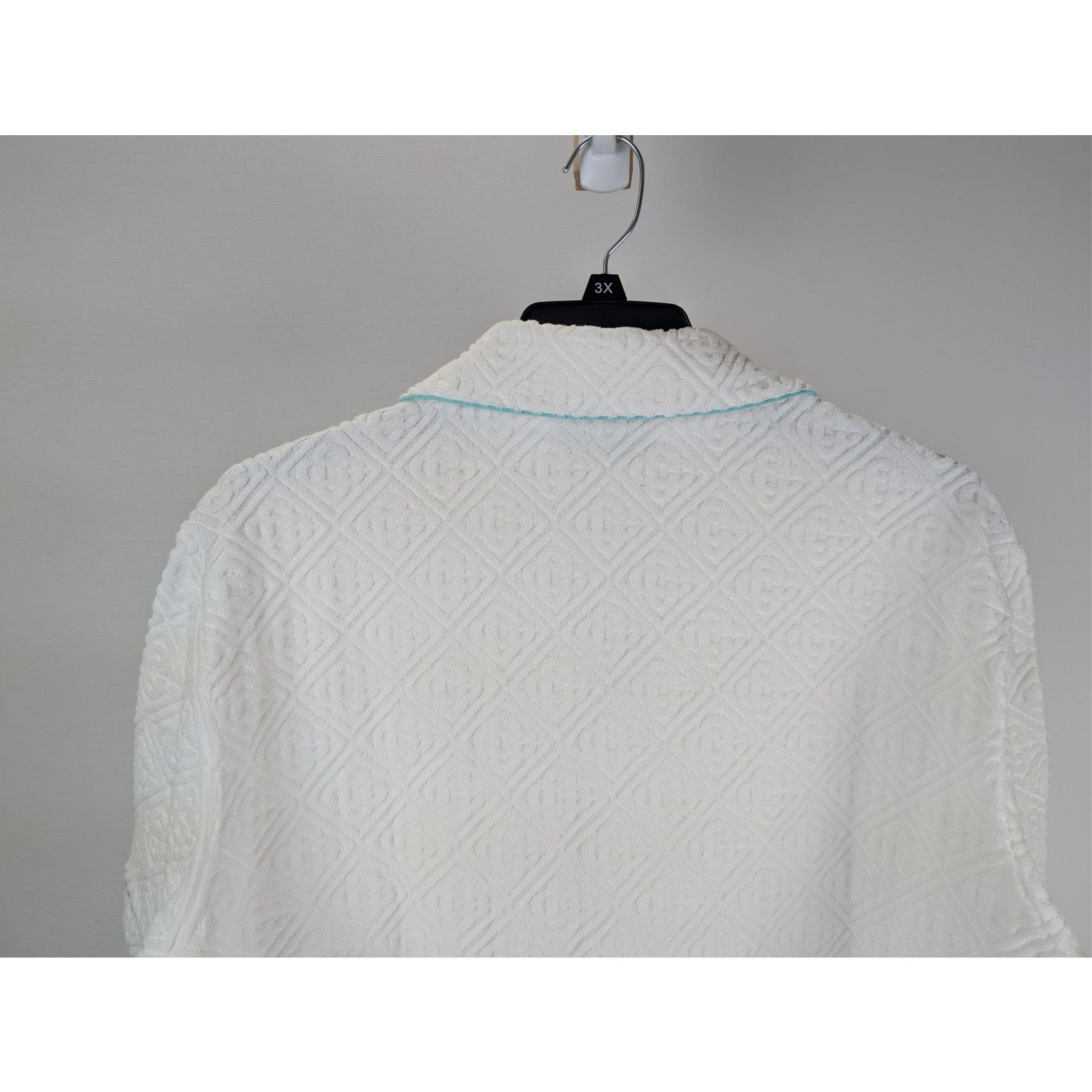 Casablanca o1rshd1 Mens Monogram Towelling Collar Shirt in White Size US XXL / EU 58 / 5 - 13 Thumbnail