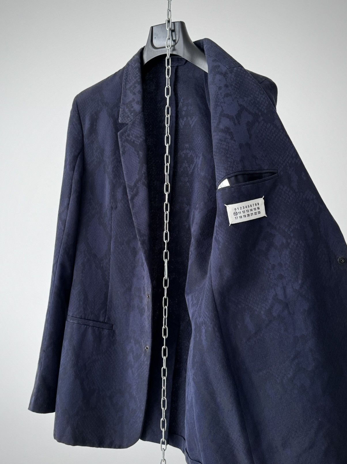 Maison Margiela 2011 Maison Margiela Blue Snake Pattern Blazer Jacket Size US M / EU 48-50 / 2 - 6 Thumbnail