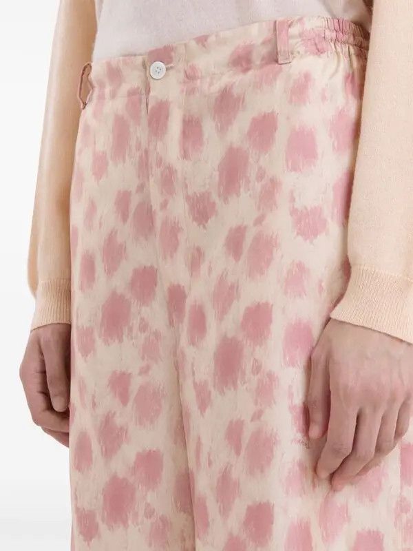 Marni o1w1db11125 Silk Wide-Leg Trousers in Pink Size 28" / US 6 / IT 42 - 4 Thumbnail