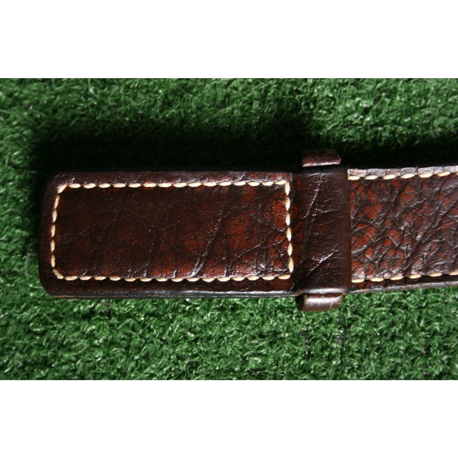 Vintage VINTAGE Justin Belt Men Brown Leather Western Buckleless Stitched Buffalo Calf Size 40 Size 40 - 5 Thumbnail