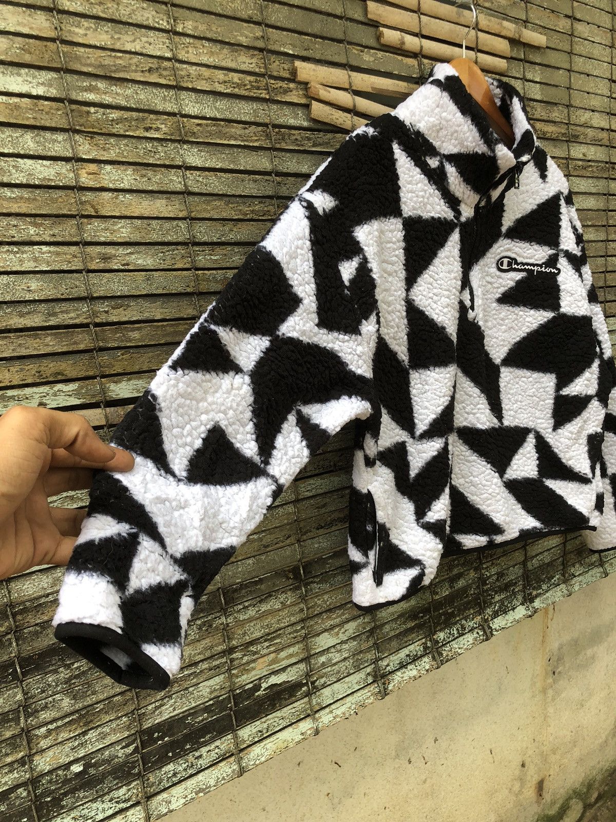 Japanese Brand × Vintage Vintage Champion Sherpa Quater Zip Fleece Sweatshirt Size US L / EU 52-54 / 3 - 4 Thumbnail