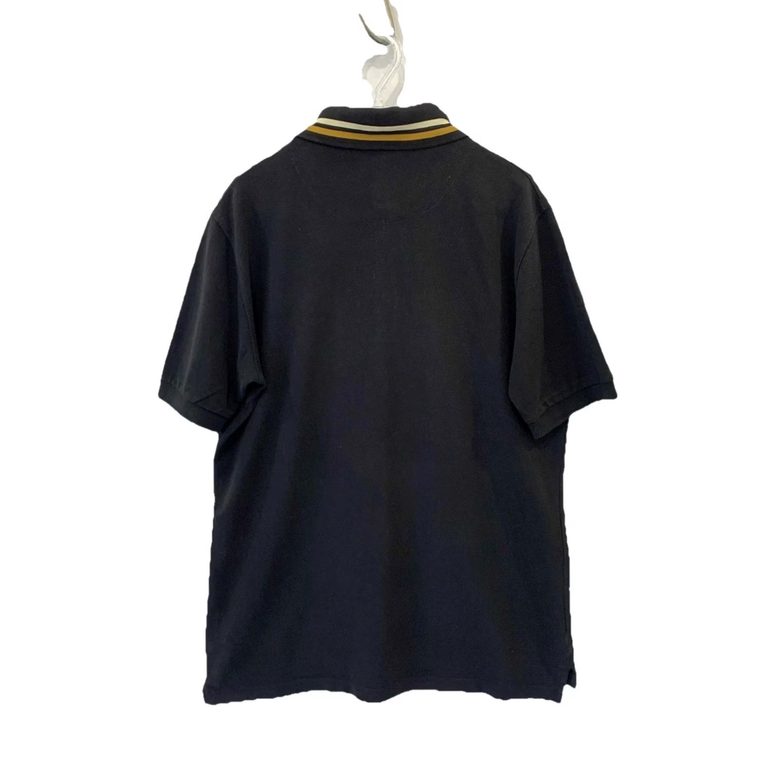 Vivienne Westwood Vivienne Westwood Man Polo Shirt Black Orb Logo Striped Collar XL Mens Polo Shirt Size US XL / EU 56 / 4 - 2 Thumbnail