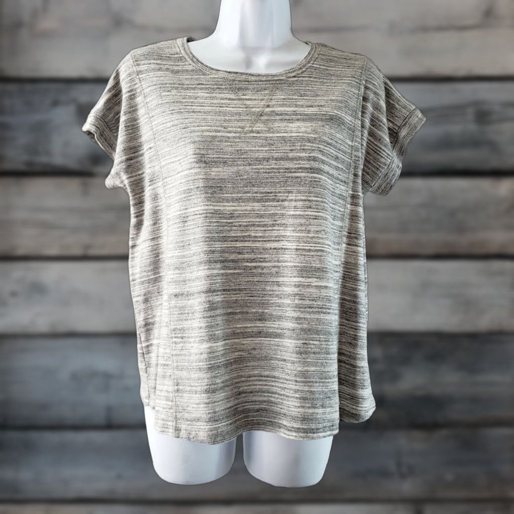 Athleta Athleta Womens Top Shirt Small Gray Short Sleeve Cotton Blend Size S / US 4 / IT 40 - 1 Thumbnail
