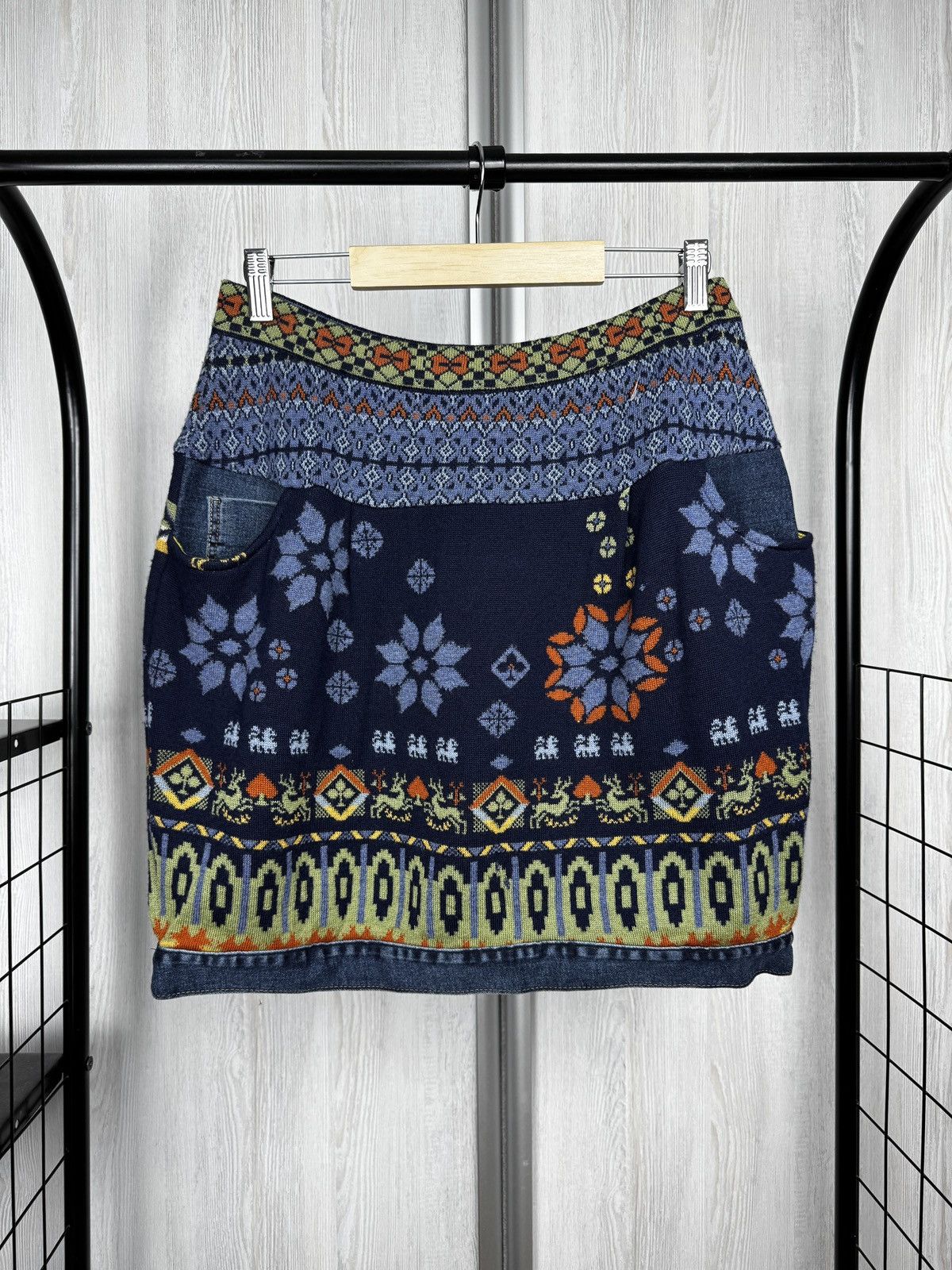 Other IVKO Handwritten Emotions Wool Jacquard Geometric Skirt 40 Size 32" / US 10 / IT 46 - 2 Thumbnail