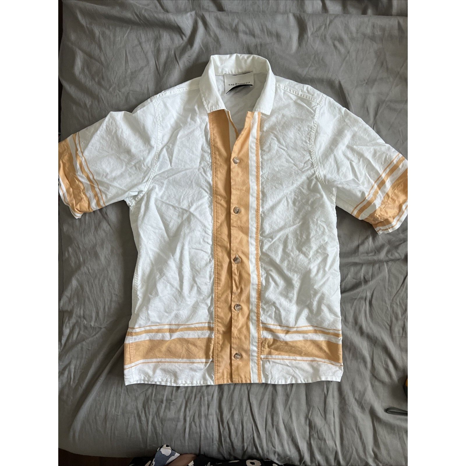 King & Tuckfield King & Tuckfield White Cotton Short Sleeve Shirt Size M Size US M / EU 48-50 / 2 - 2 Thumbnail