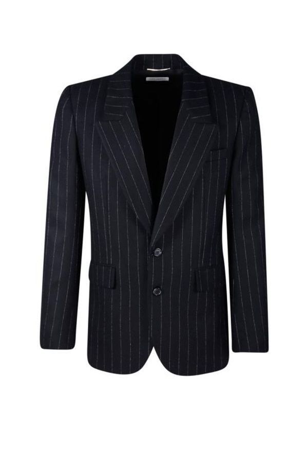 Saint Laurent Paris o1bcso1str0924 Veste Boutons Col Jacket in Black Size US S / EU 44-46 / 1 - 1 Thumbnail