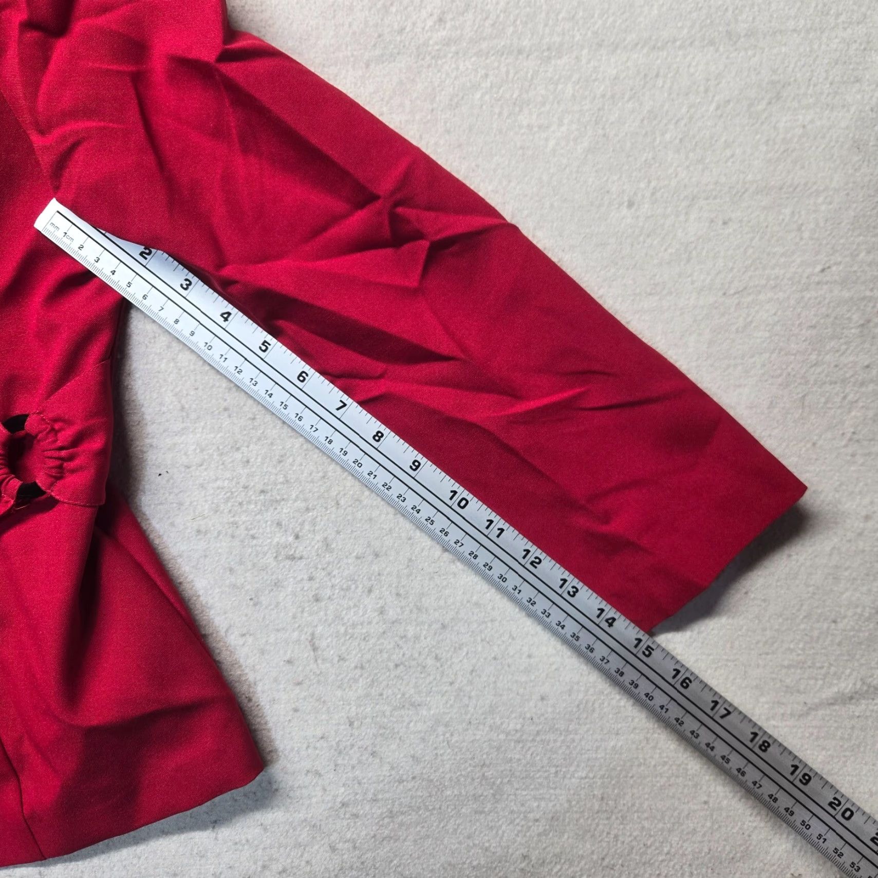 Vintage Perceptions Jacket Solid Red Coat Dress Casual Button Adult 10P Petite Women's Linen Blend Blouse Style Basic 10P Red Fall Spring Summer Winter Size L / US 10 / IT 46 - 7 Thumbnail