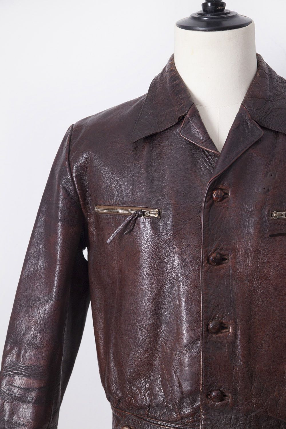 Vintage Vintage 1930's/1940's French cyclist leather jacket Size US M / EU 48-50 / 2 - 2 Thumbnail