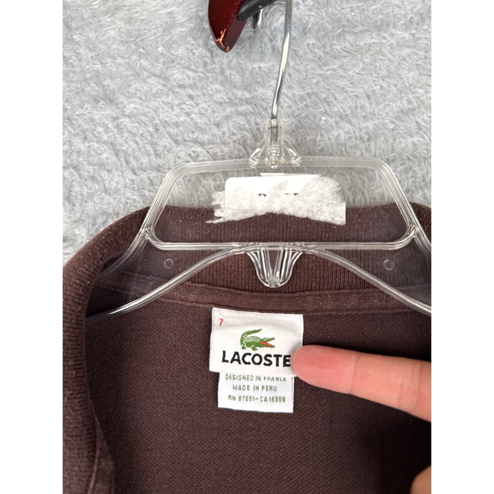 Lacoste Lacoste Shirt Men 7 Brown Short Sleeve Slim 100% Cotton Jersey Classic Designer Mens Size US M / EU 48-50 / 2 - 7 Thumbnail