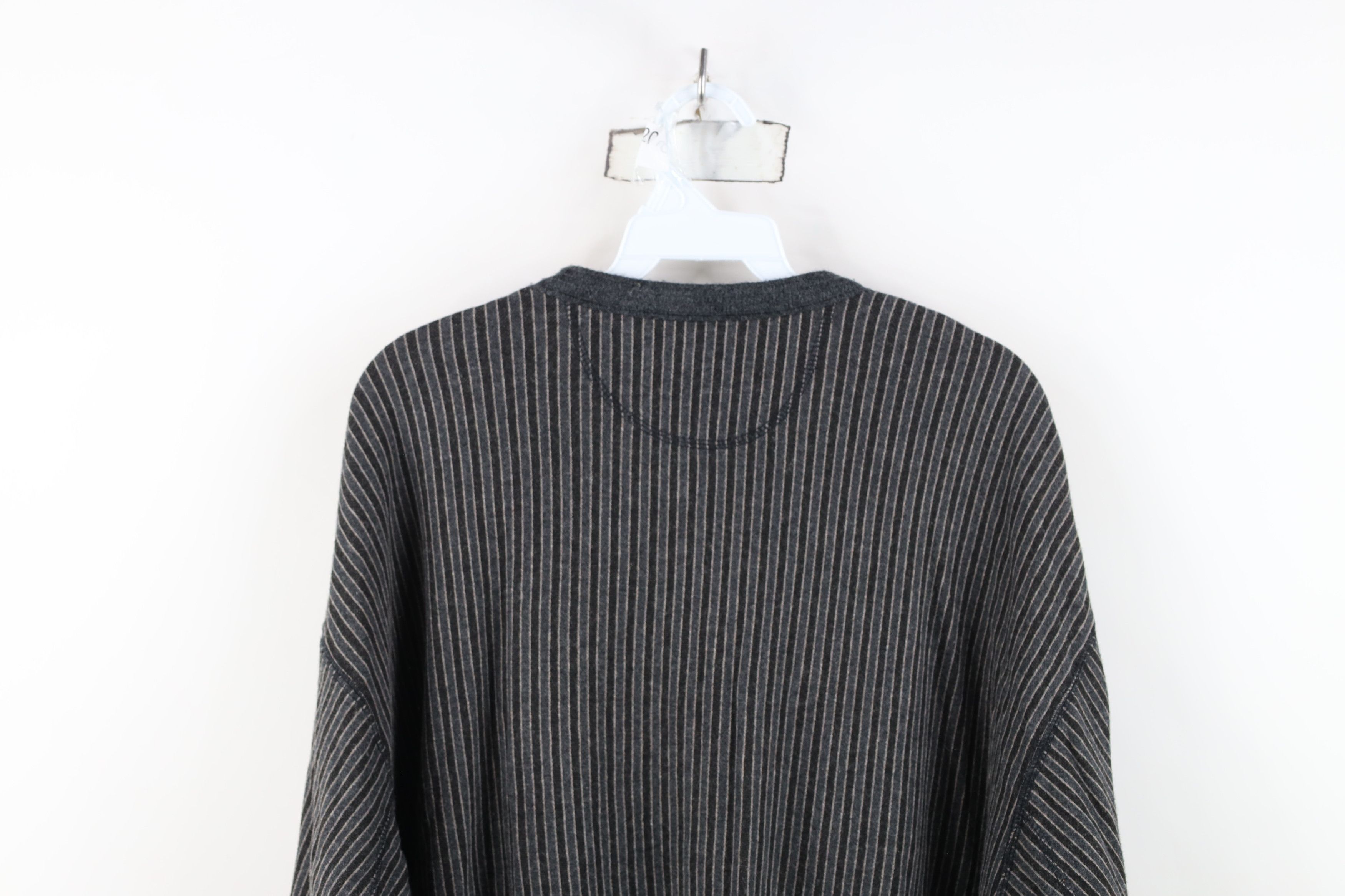 Vintage Vintage 90s Streetwear Striped Cotton Knit Cardigan Sweater Size US L / EU 52-54 / 3 - 10 Thumbnail