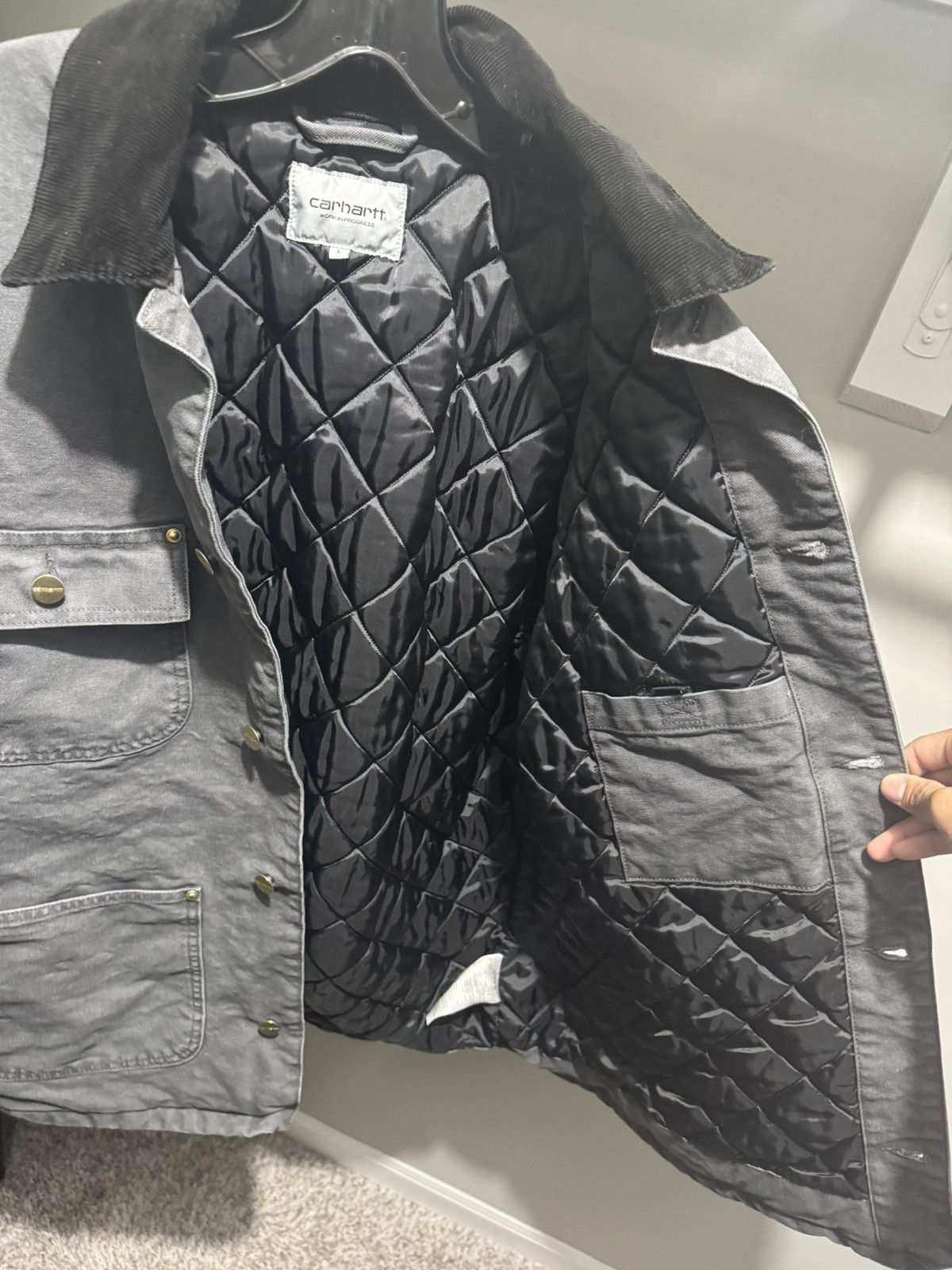 Carhartt Carhartt WIP OG Quilted Chore Coat Graphite Black L Size US L / EU 52-54 / 3 - 6 Thumbnail