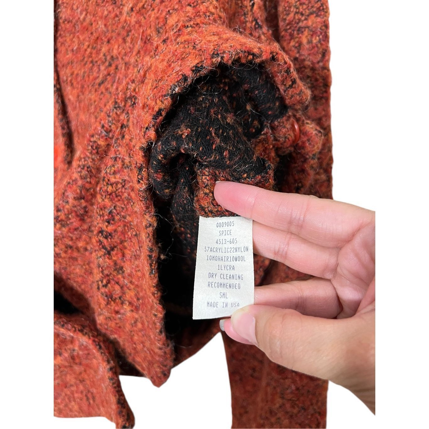 Other Kathleen Sommers Mohair Wool Blend Spice Orange Cardigan Swe Size S / US 4 / IT 40 - 8 Thumbnail