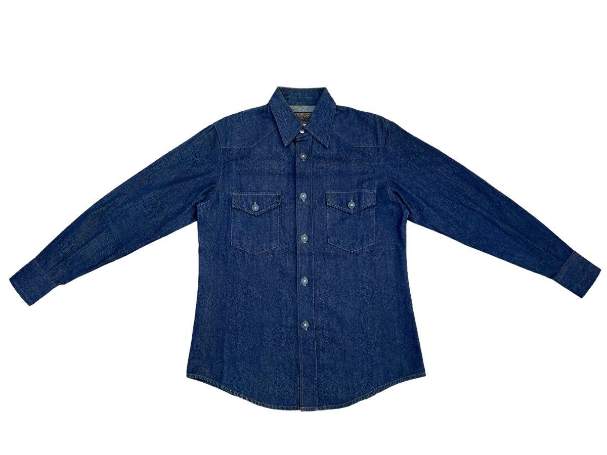 Japanese Brand Vintage 90s HOUSTON Japan Denim Western Shirt Size US M / EU 48-50 / 2 - 1 Thumbnail