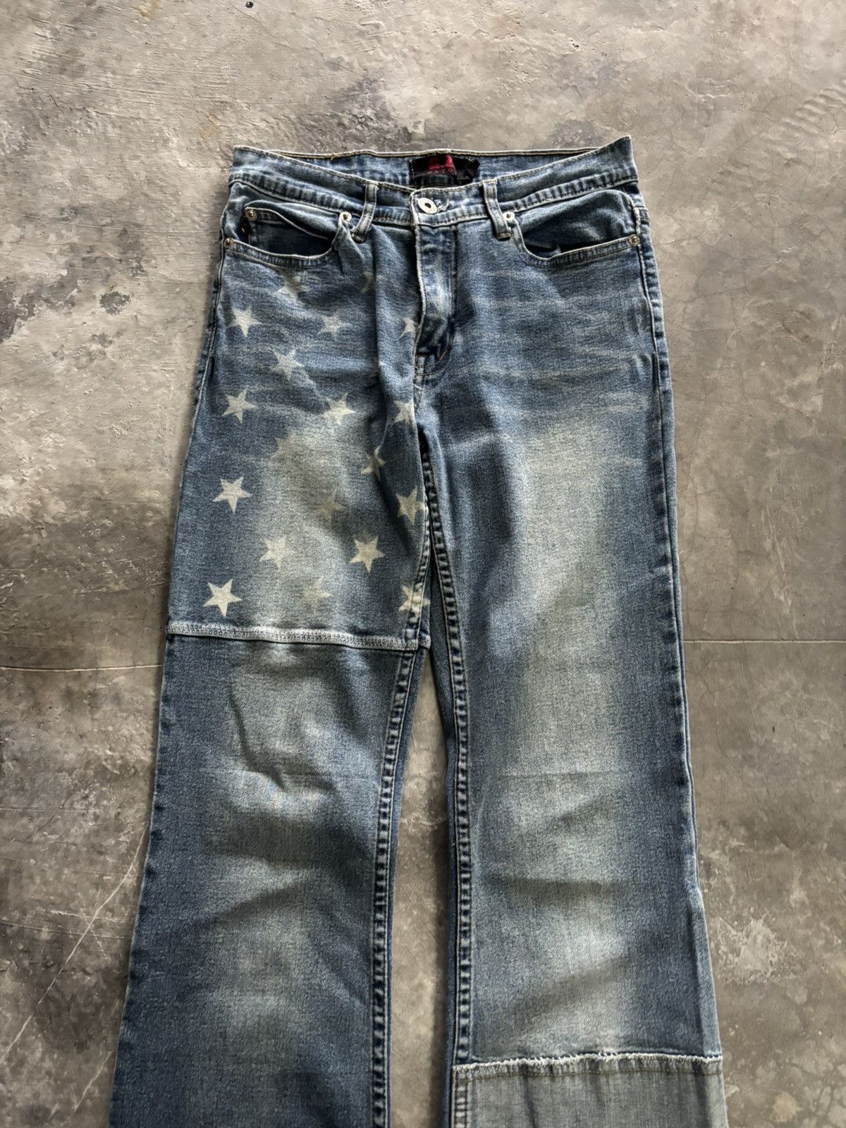 20471120 × Hysteric Glamour × If Six Was Nine GAZOZ flare star jeans punk gothic american flag style Size US 26 / EU 42 - 2 Thumbnail