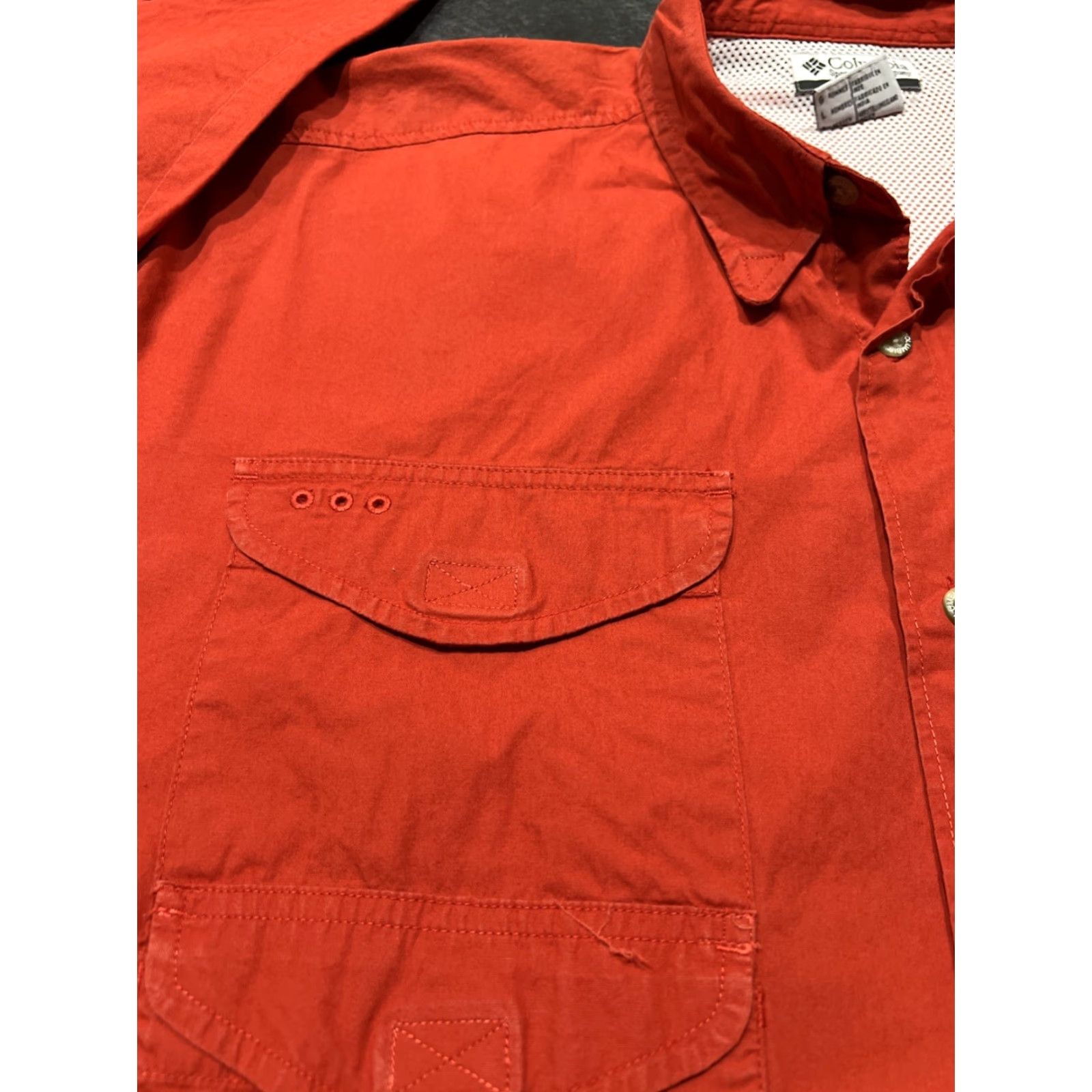 Logo 7 Columbia PFG Fishing Shirt Mens L Red Long Sleeve Button-Down Outdoor Logo Shirt Size US L / EU 52-54 / 3 - 5 Thumbnail