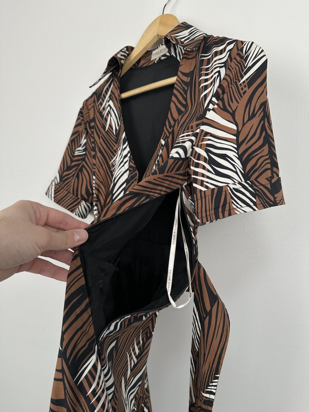 Karen Millen KAREN MILLEN Safari Jungle Print Belted Midi Dress UK 10 Size M / US 6-8 / IT 42-44 - 9 Thumbnail