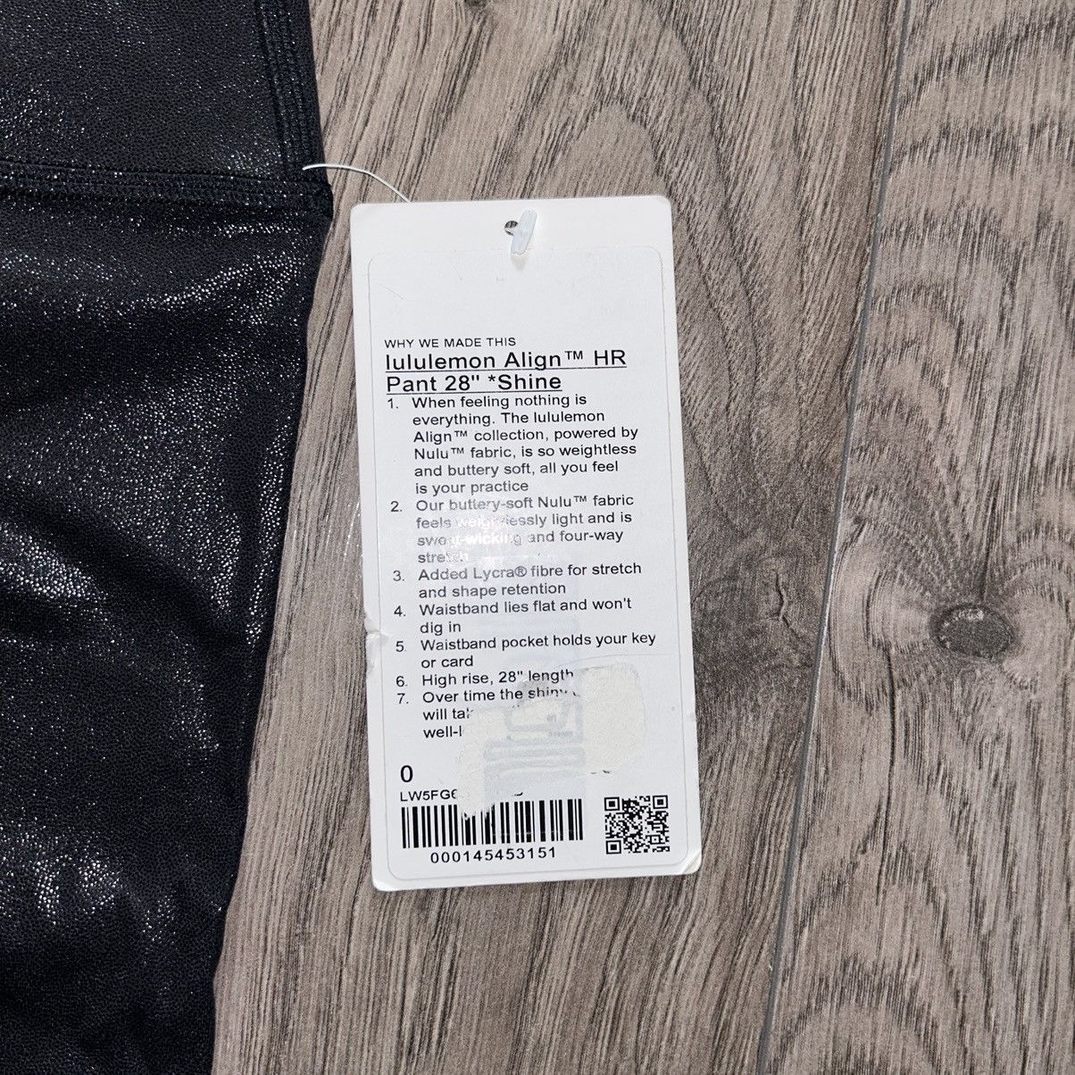 Lululemon NWT Lululemon Align High-Rise 28" Shine Foil Black Size 0 Size 25" / US 0 / IT 36 - 5 Thumbnail