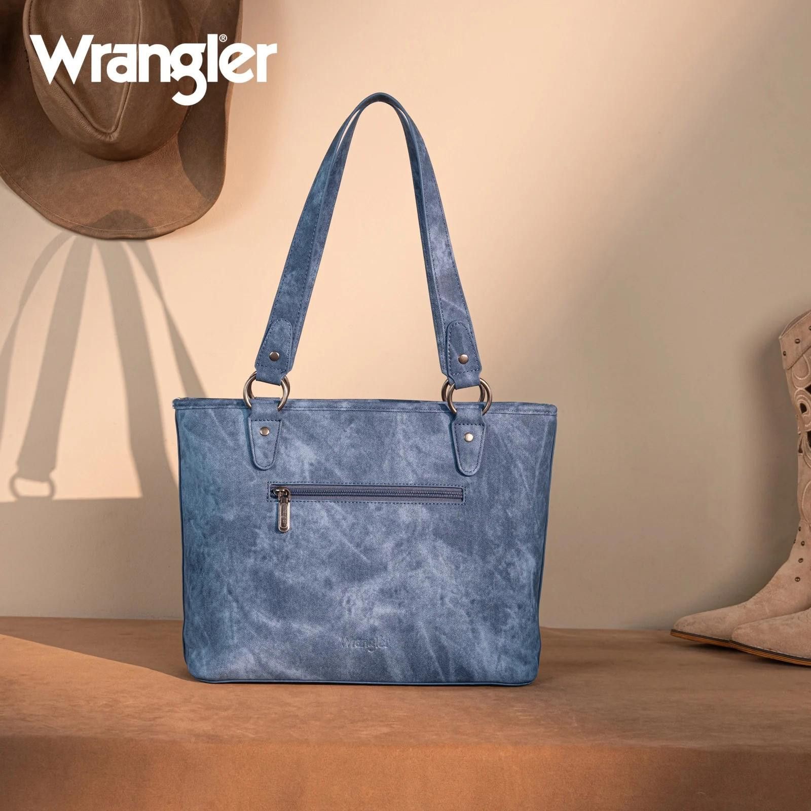 Wrangler Wrangler Stylish Blue Tote Bag with Zip Pocket Size ONE SIZE - 4 Thumbnail