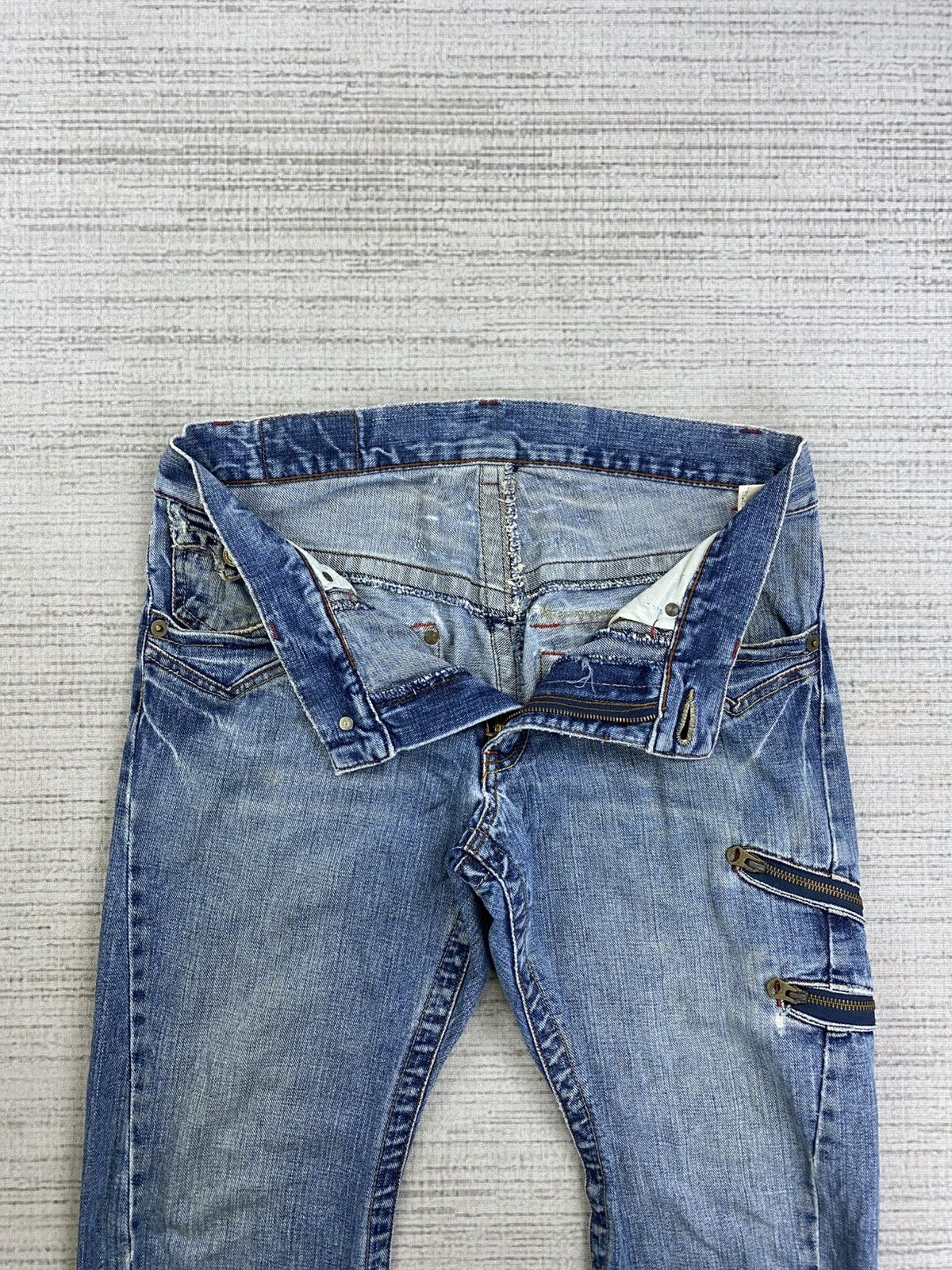 Hysteric Glamour Vintage Flared Rattle Trap Punk Distressed Denim Pants Size US 34 / EU 50 - 6 Thumbnail
