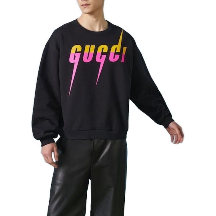 Gucci o1s1wg111025 Cotton Jersey Printed Sweatshirt in Black Size US XXL / EU 58 / 5 - 3 Thumbnail