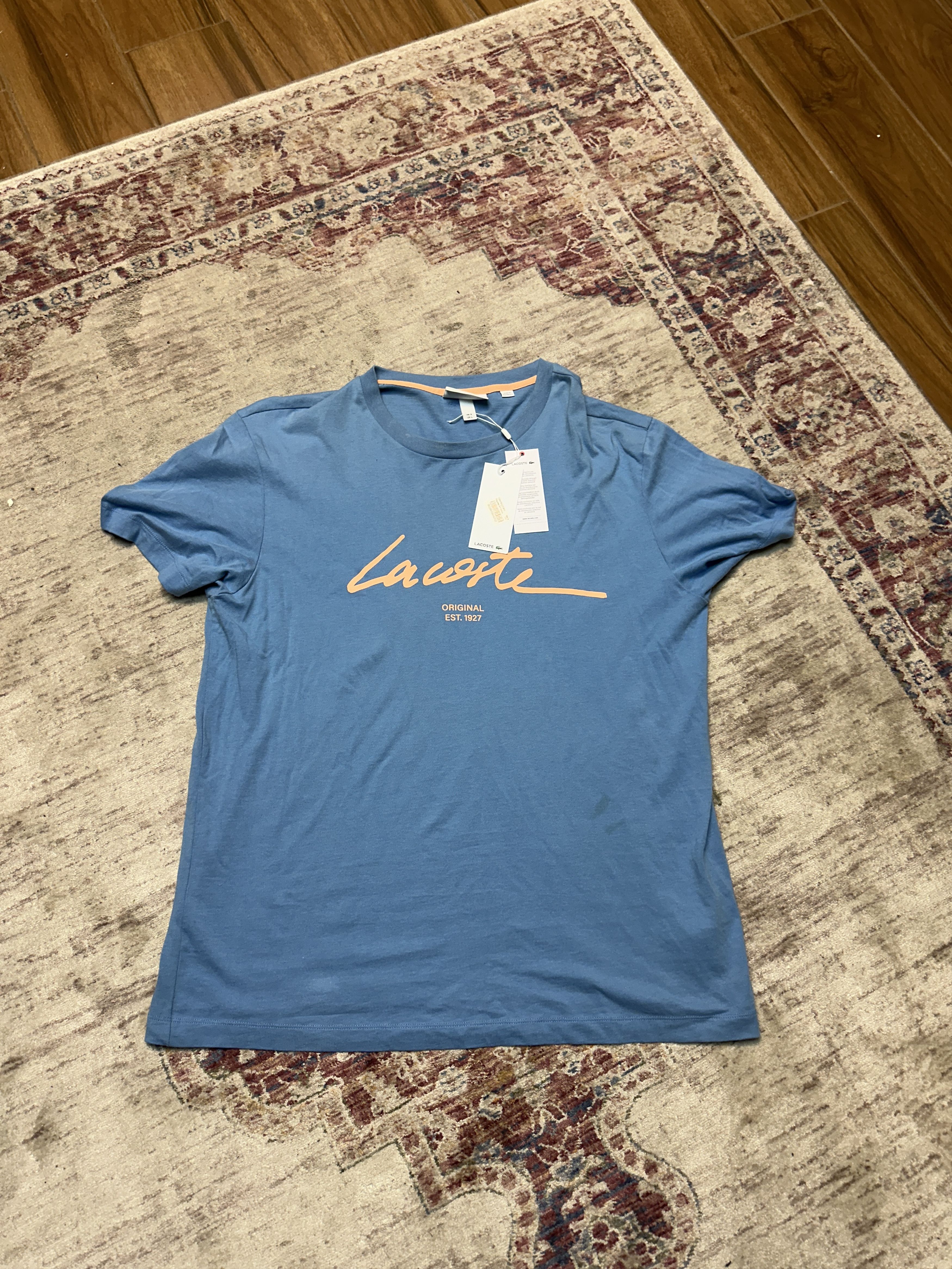 Lacoste Men's Blue Crewneck T shirt Size Large Brand New