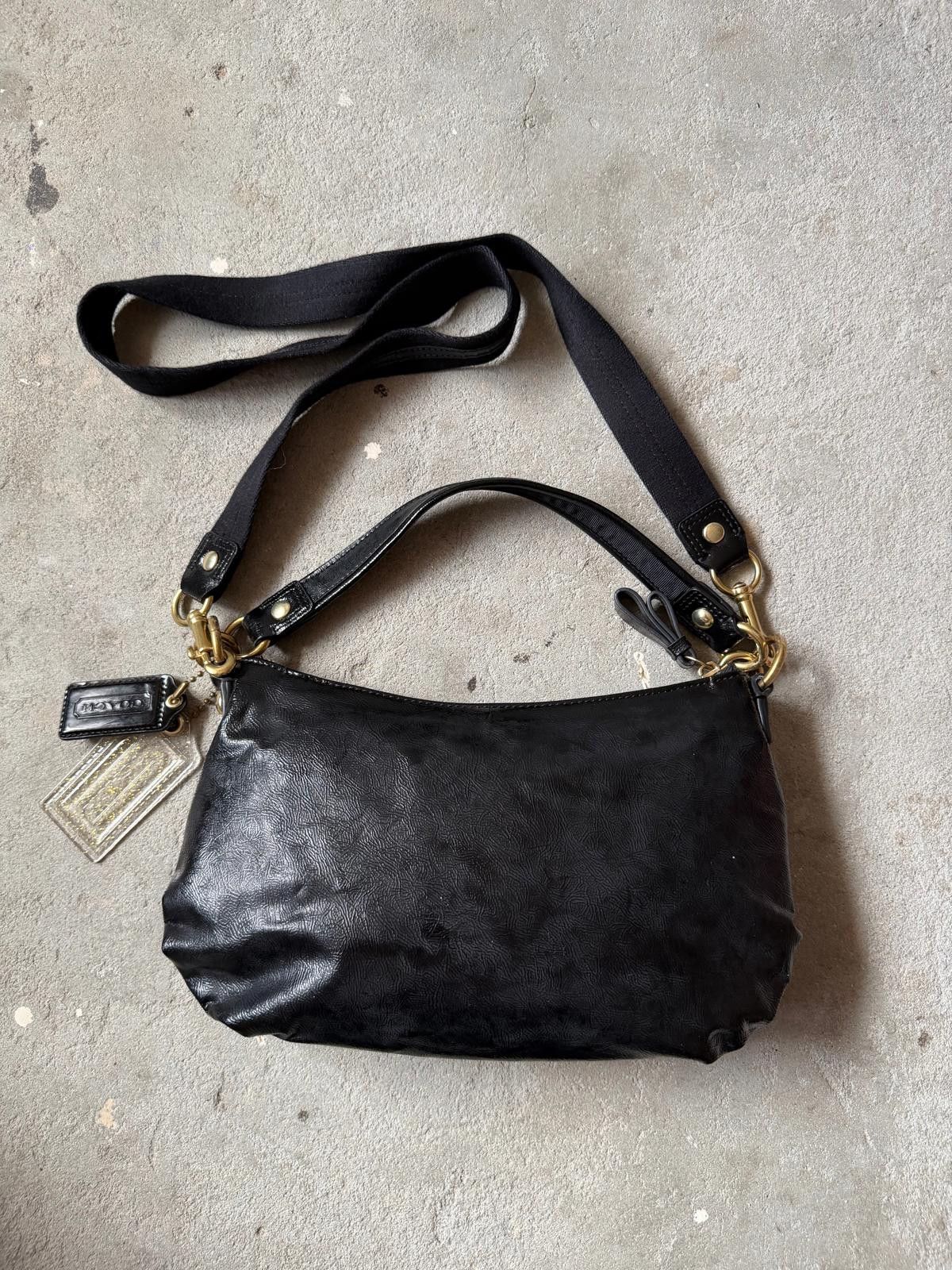 Coach Coach 2Way Poppy Daisy Leather Shoulder Bag Black Size ONE SIZE - 5 Thumbnail