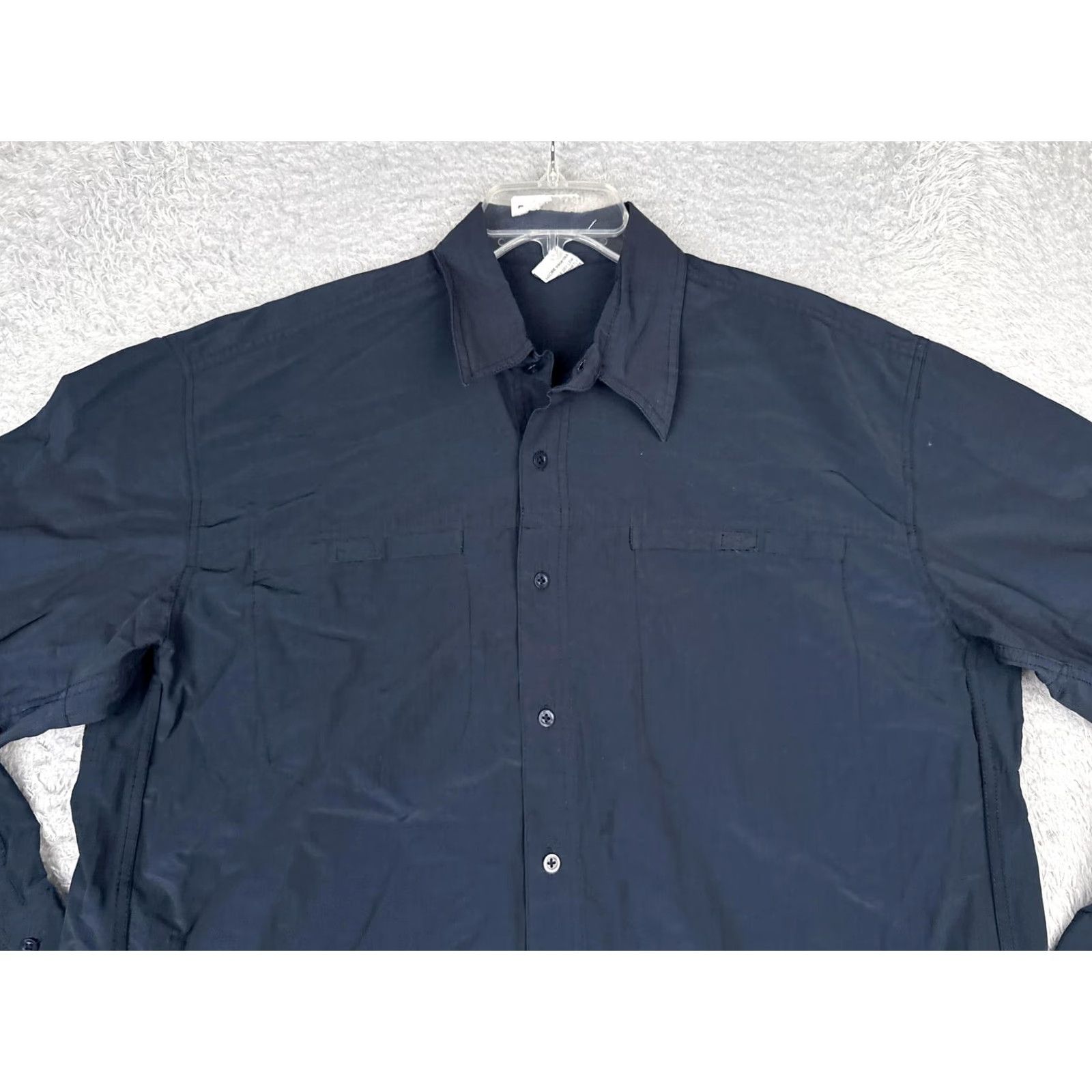 Vintage Shirt Mens XL Blue Long Sleeve Button Up Lightweight Pockets Outdoor Fishing Size US XL / EU 56 / 4 - 4 Thumbnail