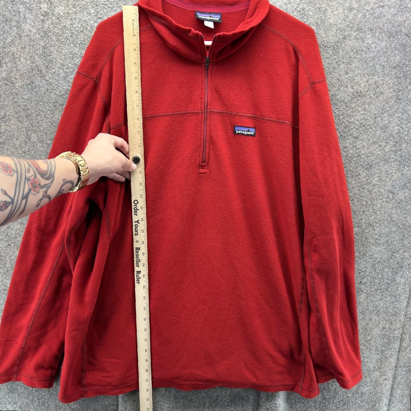 Patagonia Patagonia Sweater Mens 2XL Red Fleece Quarter Zip Mock Neck Pullover Outdoor Size US XXL / EU 58 / 5 - 6 Thumbnail