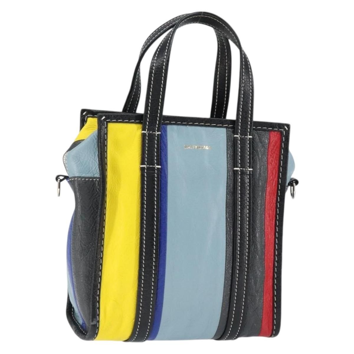 Balenciaga Balenciaga Bazar Convertible Tote Striped Leather Size ONE SIZE - 1 Thumbnail