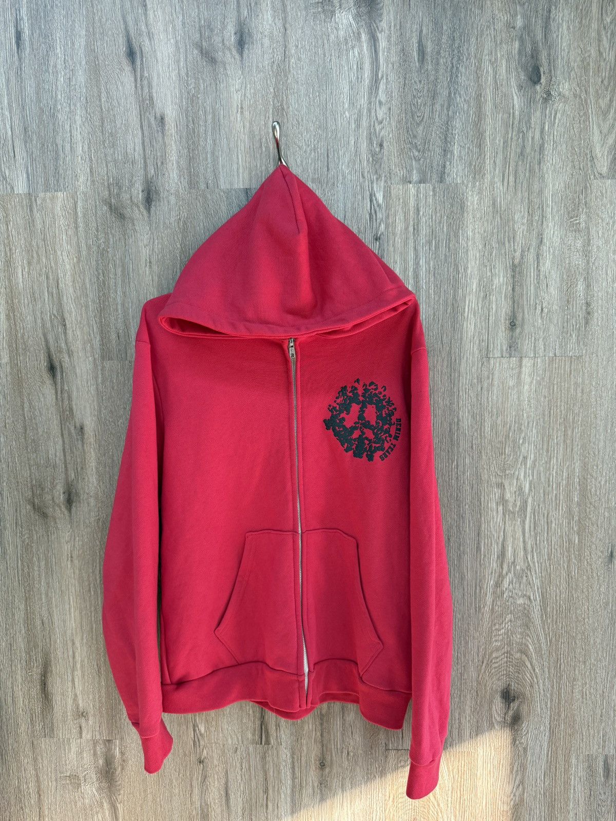 DENIM TEARS Denim Tear Zip Up Red Hoodie | Grailed