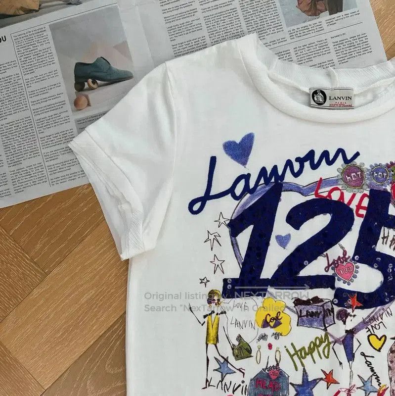 Lanvin Lanvin White Women's Graphic T-Shirt . Size L / US 10 / IT 46 - 6 Thumbnail