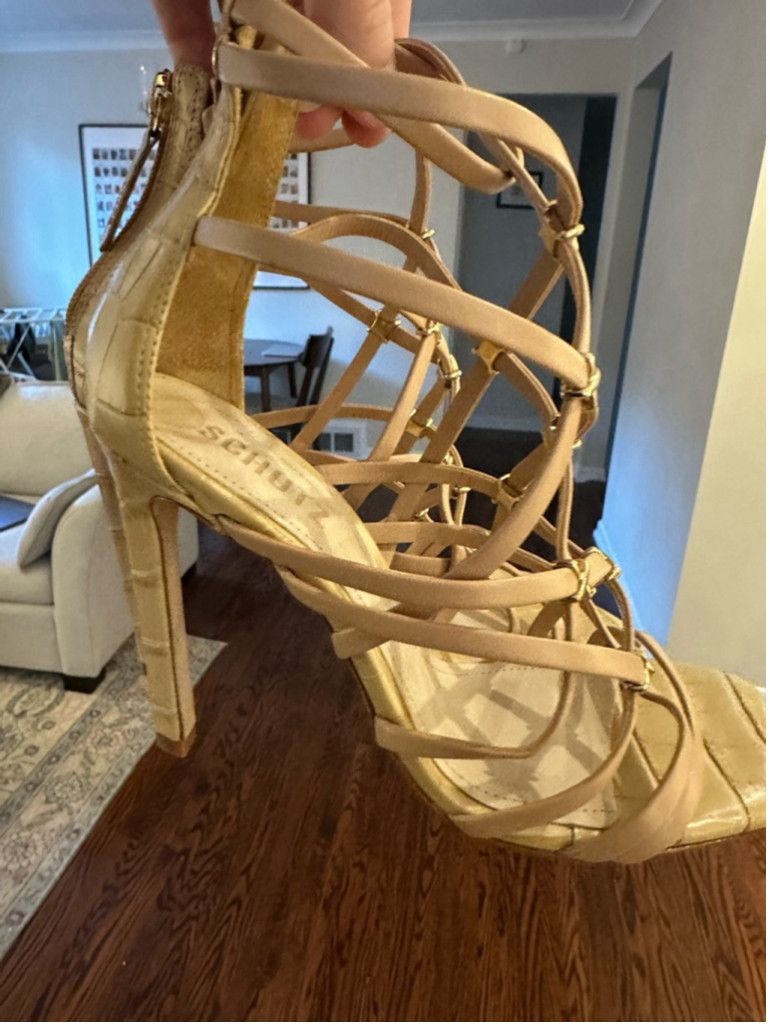 SCHUTZ Women's Schutz Heels Size 7.5B Light Wood Size US 7.5 / IT 37.5 - 6 Thumbnail