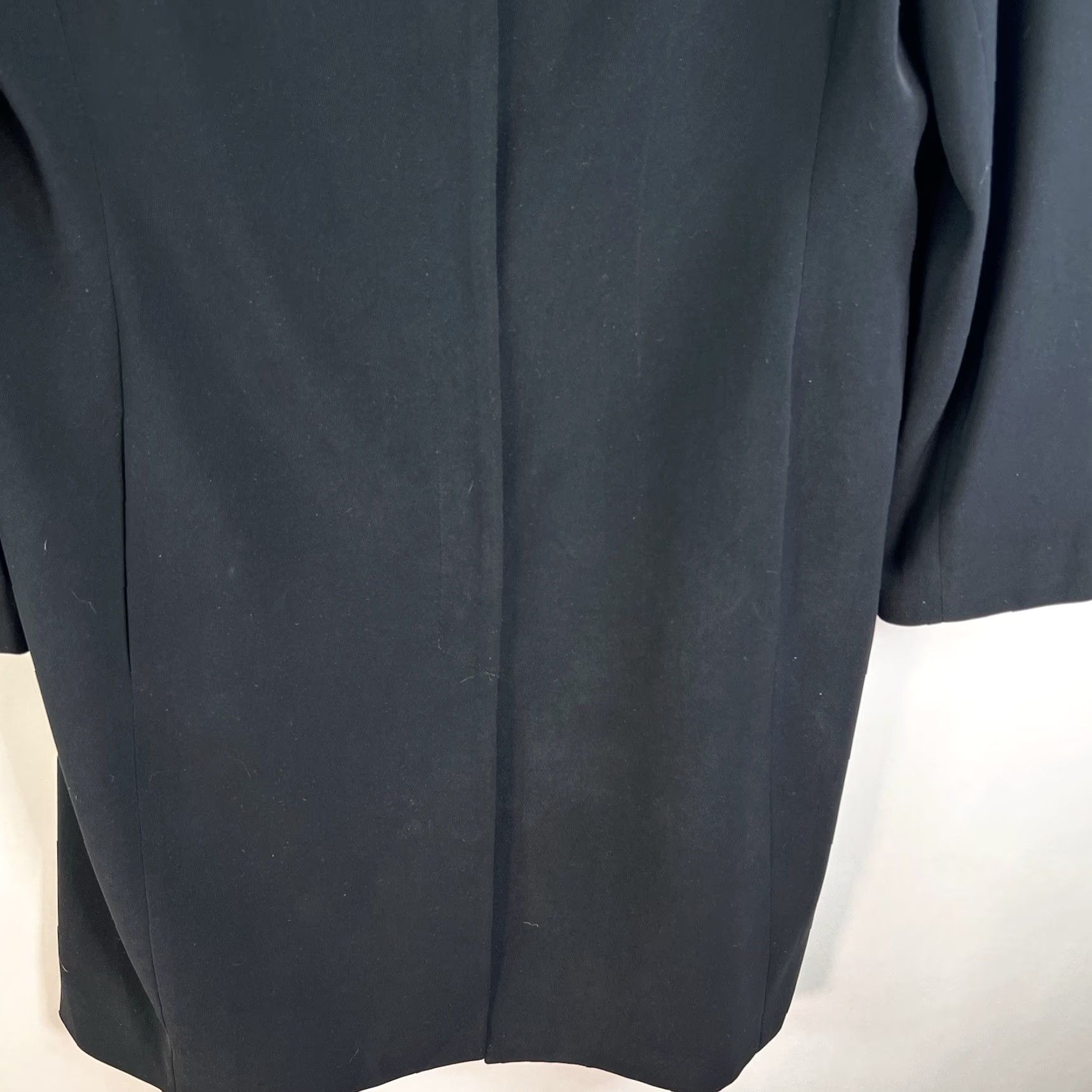 Vintage Amanda Smith Button-Up Trench Coat Womens 14 Black Polyester Long Sleeve Button Closure Size XL / US 12-14 / IT 48-50 - 3 Thumbnail