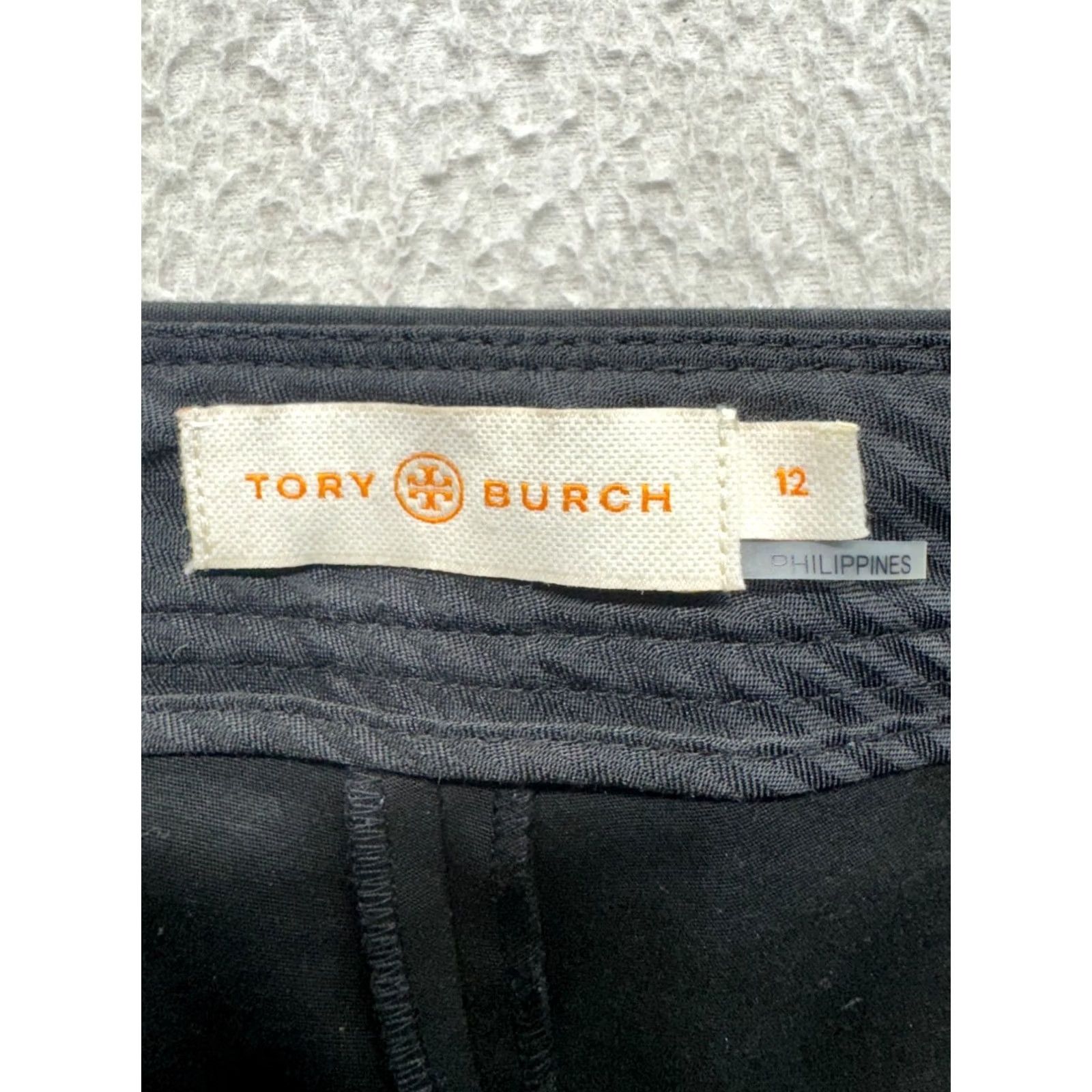 Tory Burch Tory Burch Black Stretch Cotton Blend Slim Fit Pants Size 12 Womens Dress Pants 12 Black Womens Size 34" / US 12 / IT 48 - 3 Thumbnail