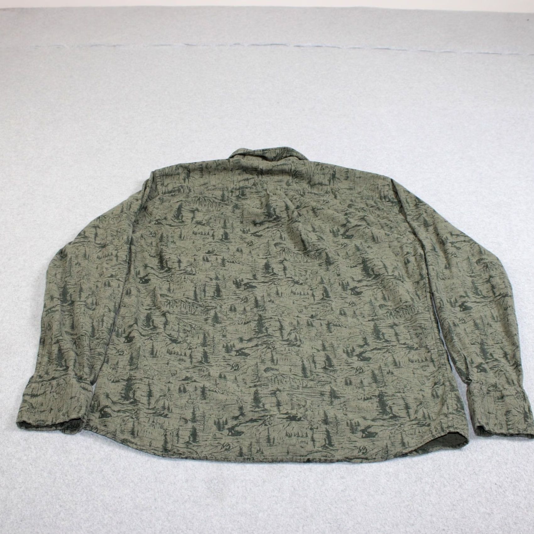 Peter Millar Peter Millar Shirt Mens M Green Mountains Nature Trees Graphic Print Button-Up Outdoor Casual Size US M / EU 48-50 / 2 - 2 Thumbnail