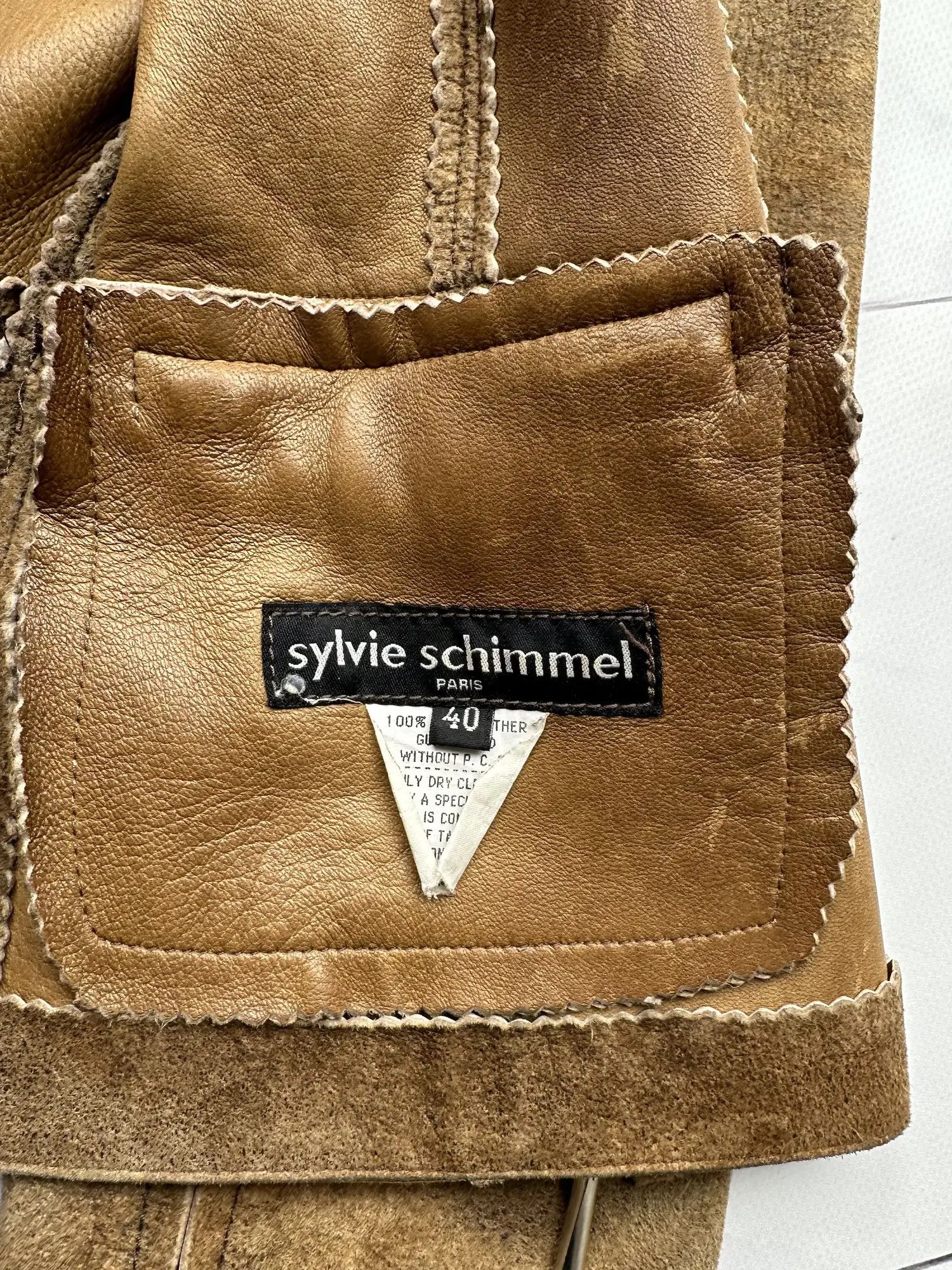 Vintage Sylvie Schimmel Faded Lamb Leather Jacket Size S / US 4 / IT 40 - 6 Thumbnail