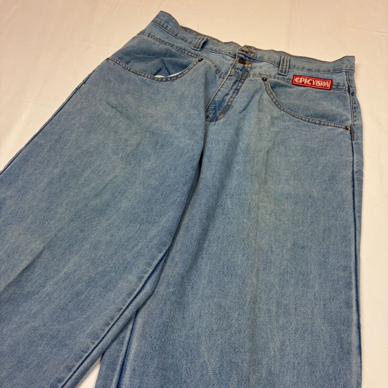 Vintage Vintage Epic Vision Wide Leg Jeans Men's 33x30 Baggy Rave Size US 33 - 9 Thumbnail