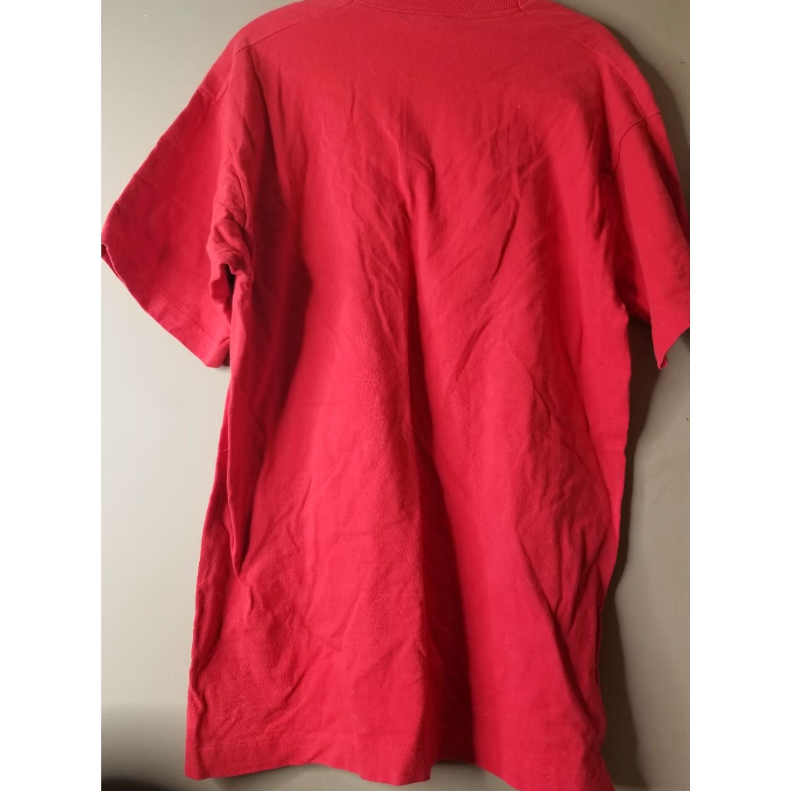 Fruit Of The Loom VINTAGE 90s Mens L Embroidered Christmas T Shirt Single Stitch Happy Holidays Shirt XL Red Mens Size US XL / EU 56 / 4 - 5 Thumbnail