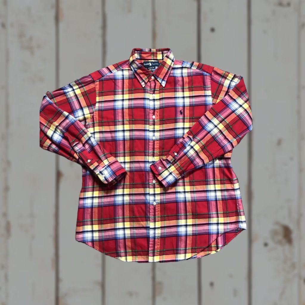 Ralph Lauren Ralph Lauren Shirt Mens XL Red Plaid Flannel Long Sleeve Button-Down Classic Fit Size US XL / EU 56 / 4 - 1 Thumbnail