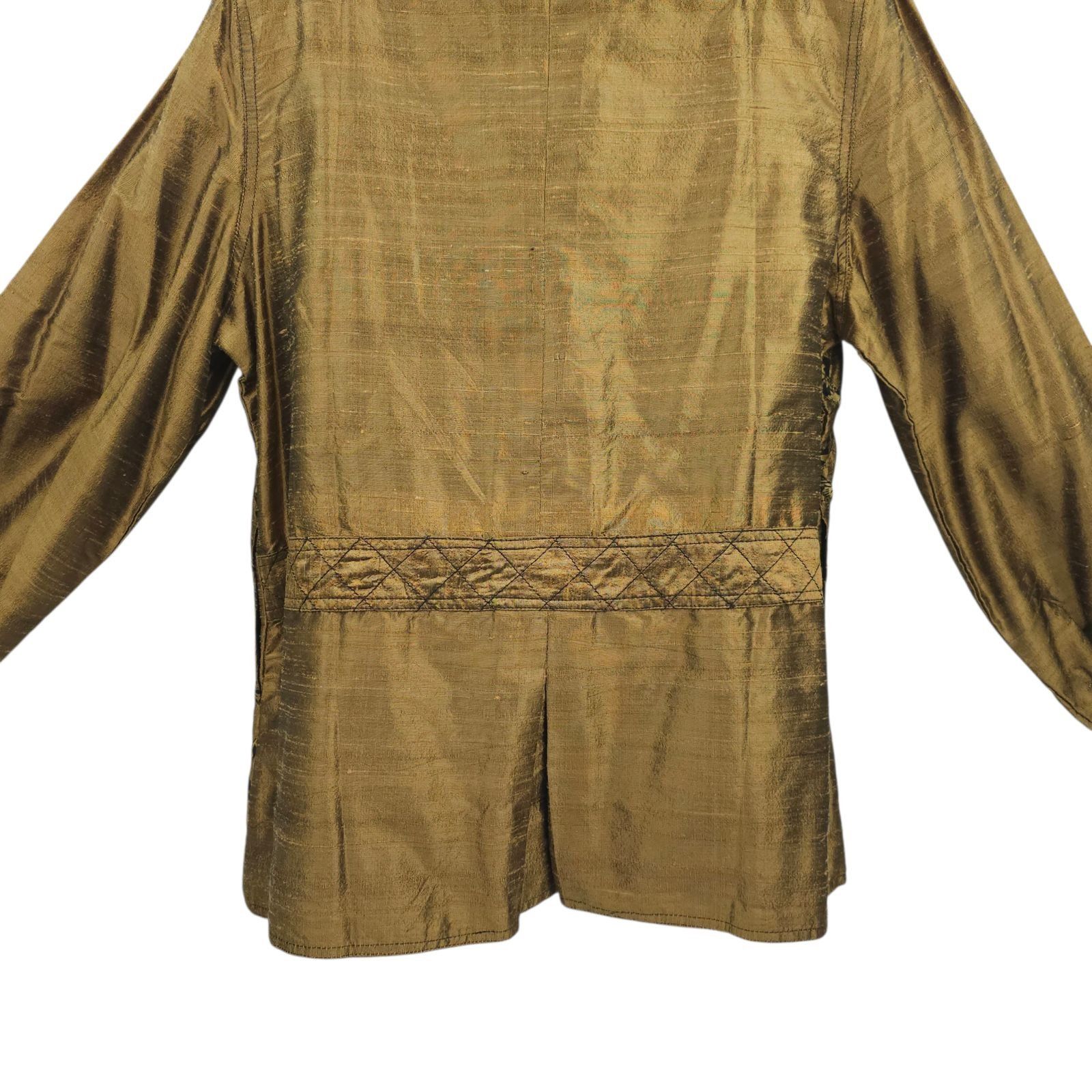 Other Yak Magik Silk Quilted Jacket XL Gold Bronze Lattice Toggle Size XL / US 12-14 / IT 48-50 - 14 Thumbnail