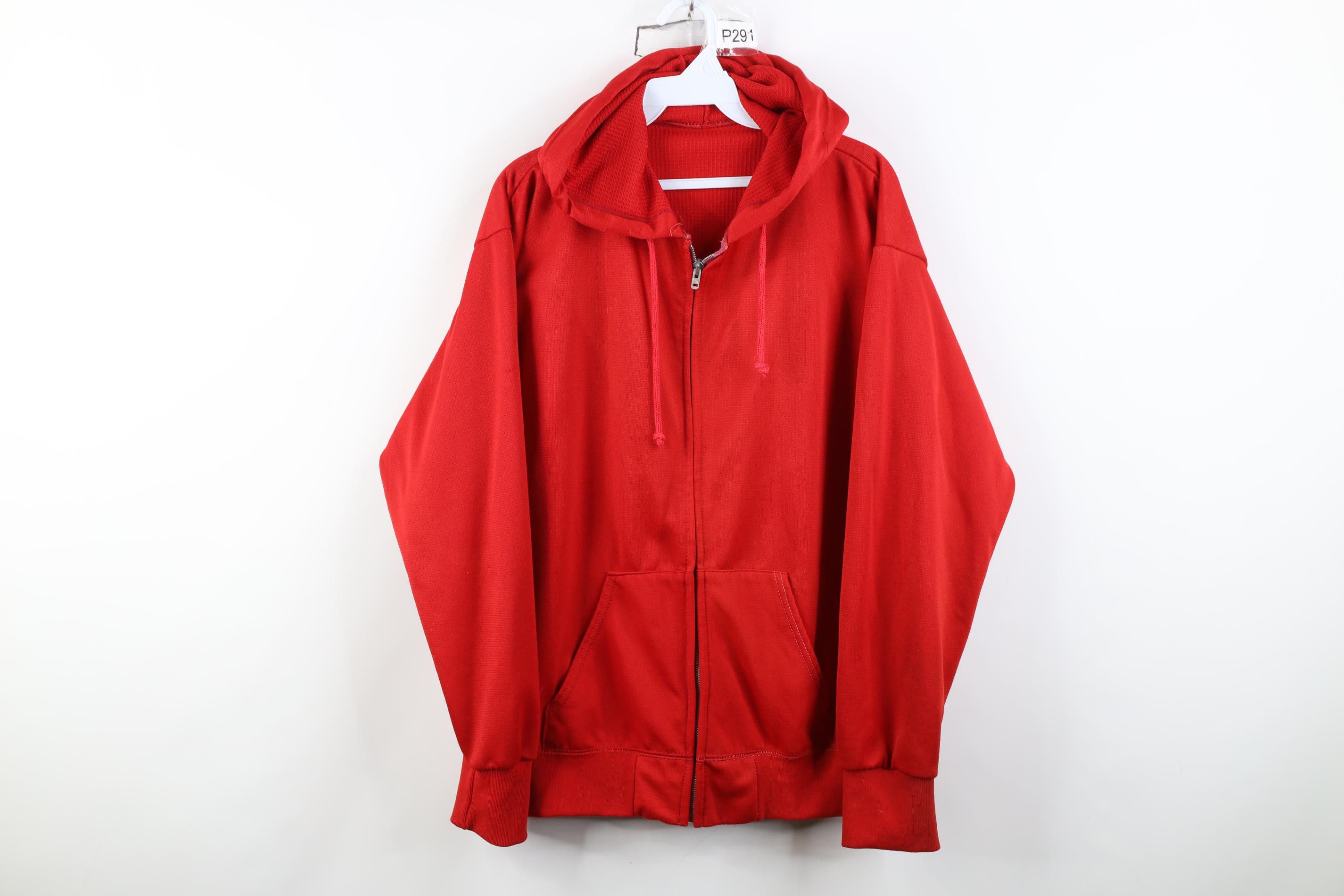 Vintage Vintage 70s Streetwear Waffle Knit Lined Zip Hoodie USA Size US L / EU 52-54 / 3 - 1 Thumbnail