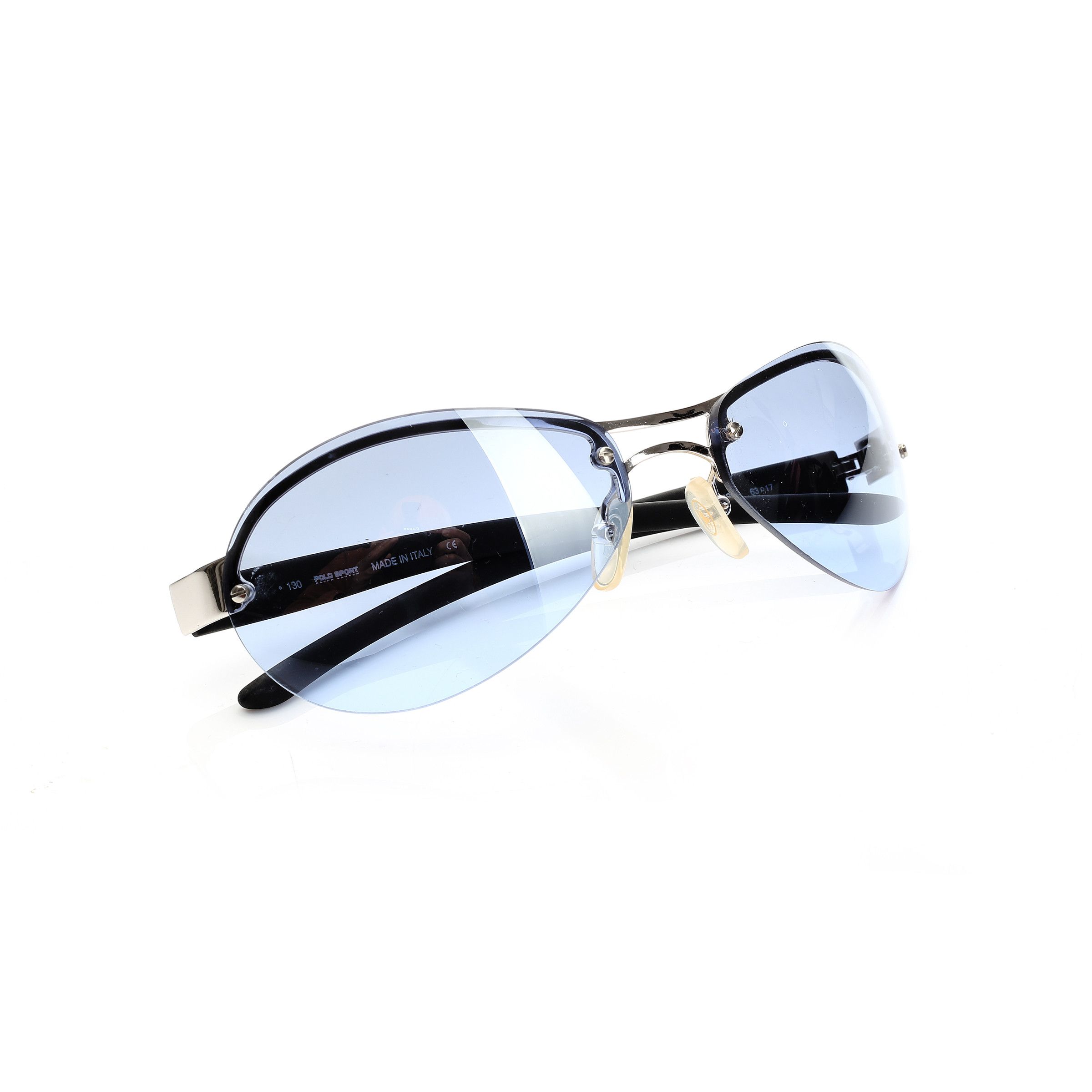 Polo Ralph Lauren × Ralph Lauren Ralph Lauren Polo Sport '90s Blue Round Rimless Sunglasses Size ONE SIZE - 1 Thumbnail