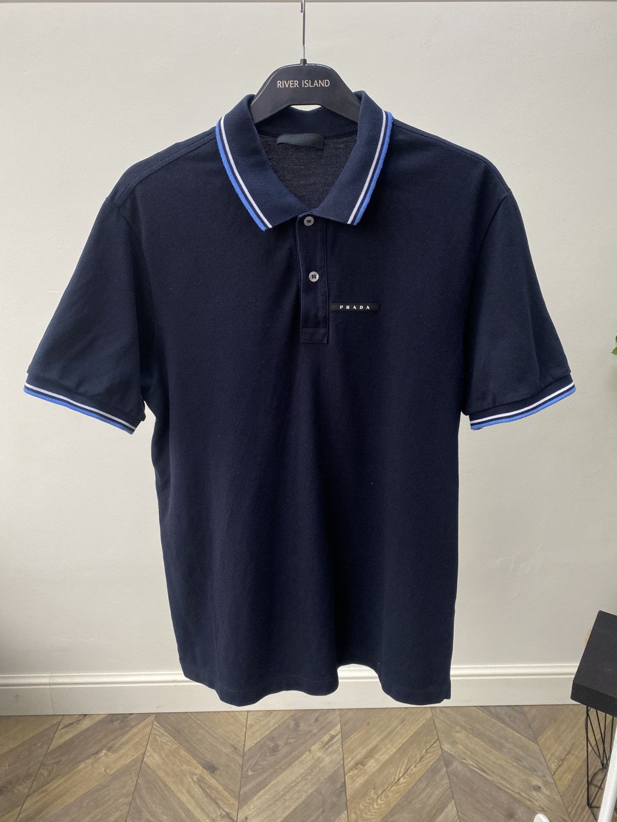 Prada Vintage Prada Black Tab Polo T-shirt Size US L / EU 52-54 / 3 - 1 Thumbnail