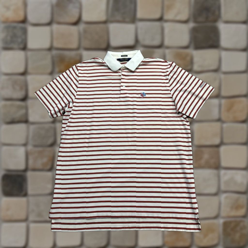 Polo Ralph Lauren Polo Ralph Lauren Polo Golf Shirt Mens XL Red White Cotton Knit Logo Golf Size US XL / EU 56 / 4 - 1 Thumbnail