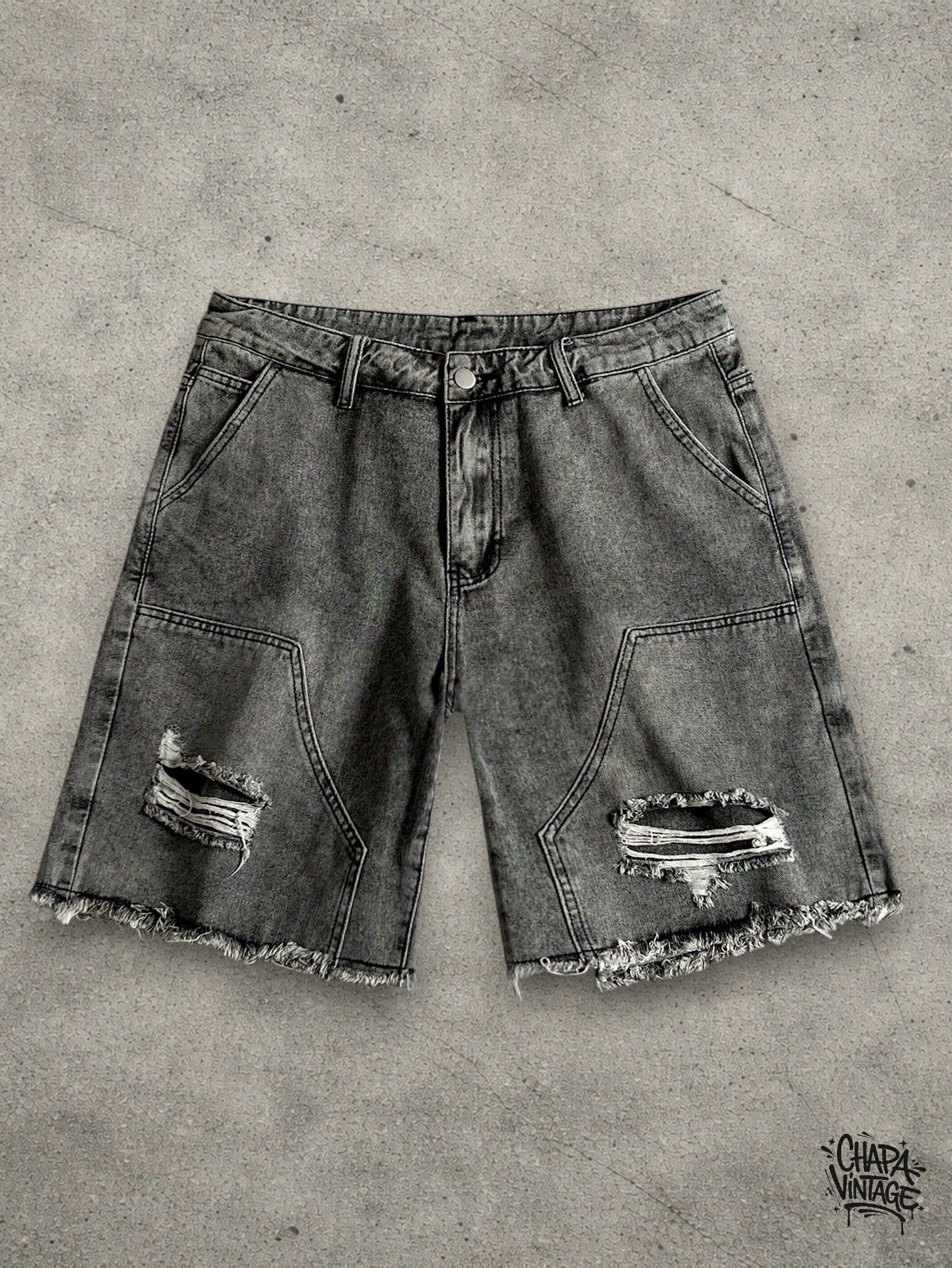 Vintage Distressed gray shorts Size US 32 / EU 48 - 1 Thumbnail