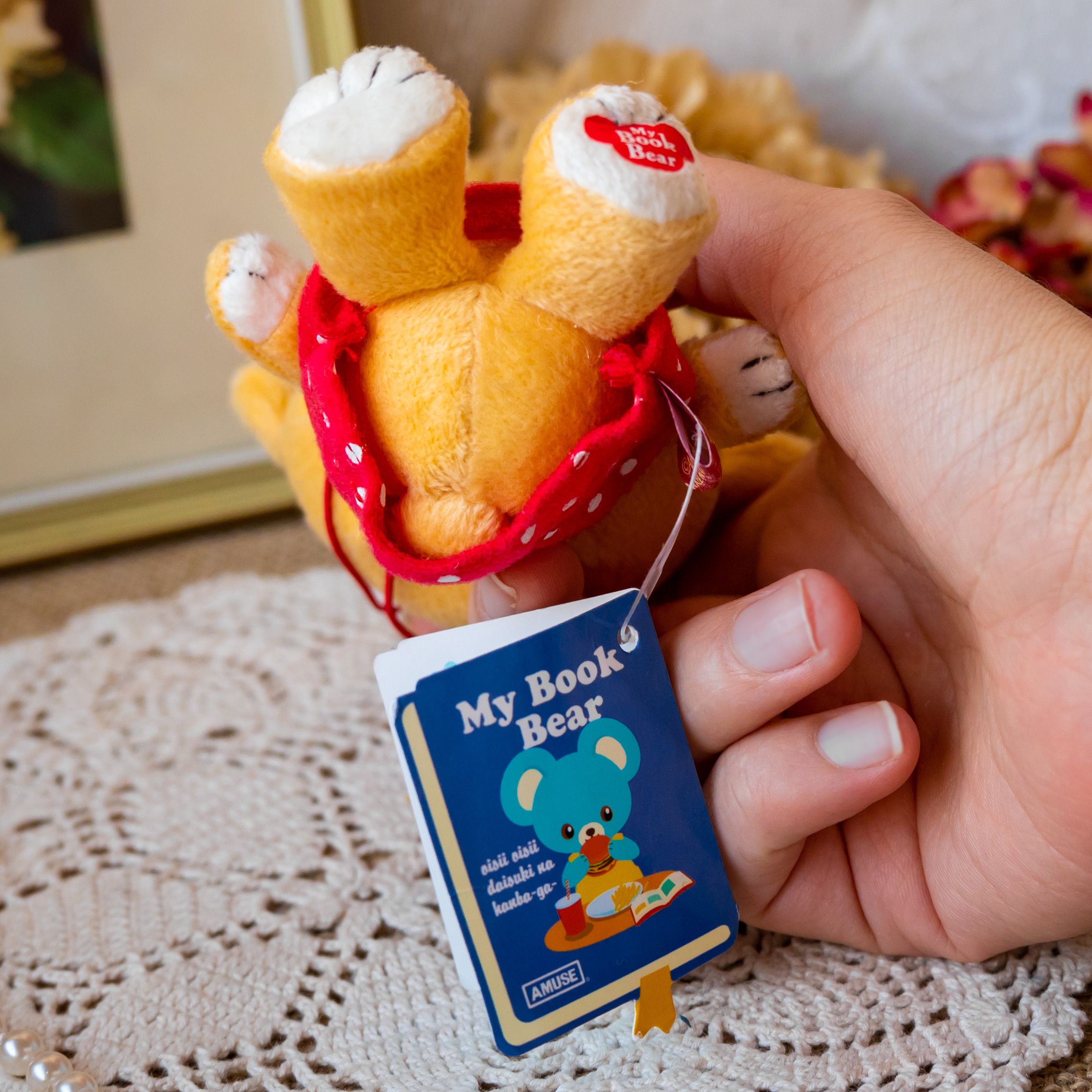 Japanese Brand NWT Japanese Amuse My Book Bear Plush Keychain Size ONE SIZE - 6 Thumbnail